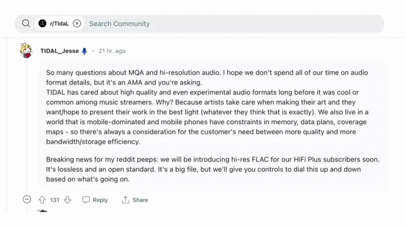 타이달, MQA